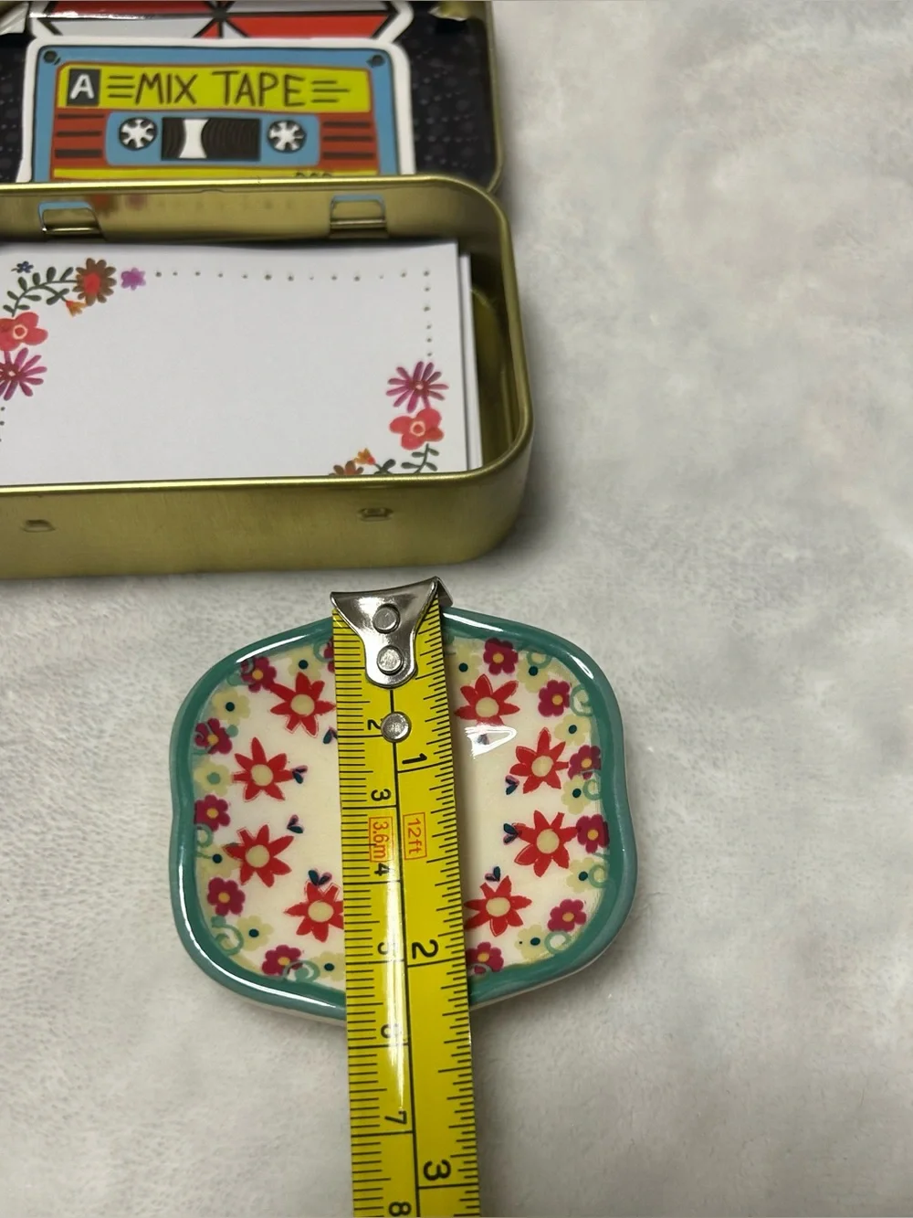 Natural Life Always Remember Tin Prayer Box Trinket Dish floral flower design